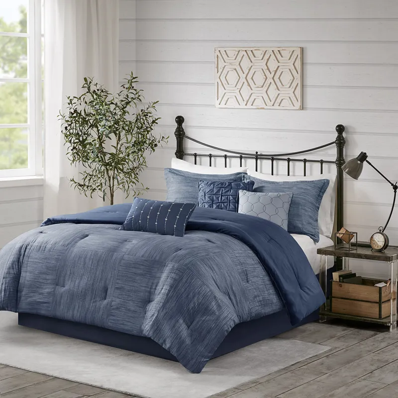 Madison Park Walter 7 Piece Printed Seersucker Comforter Set