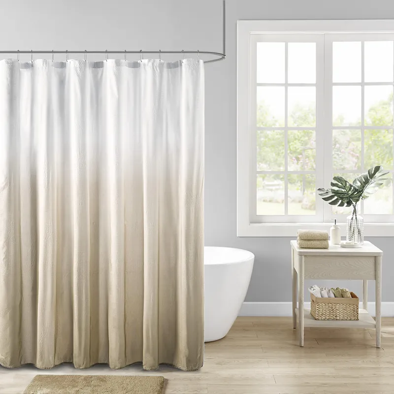 Madison Park Ara Ombre Printed Seersucker Shower Curtain