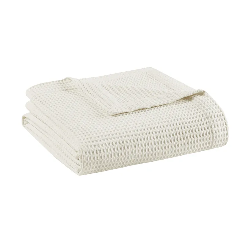 Madison Park Waffle Weave Cotton Blanket