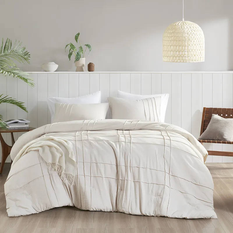 Comfort Spaces Walker Soft Washed Pleated Comforter Set
