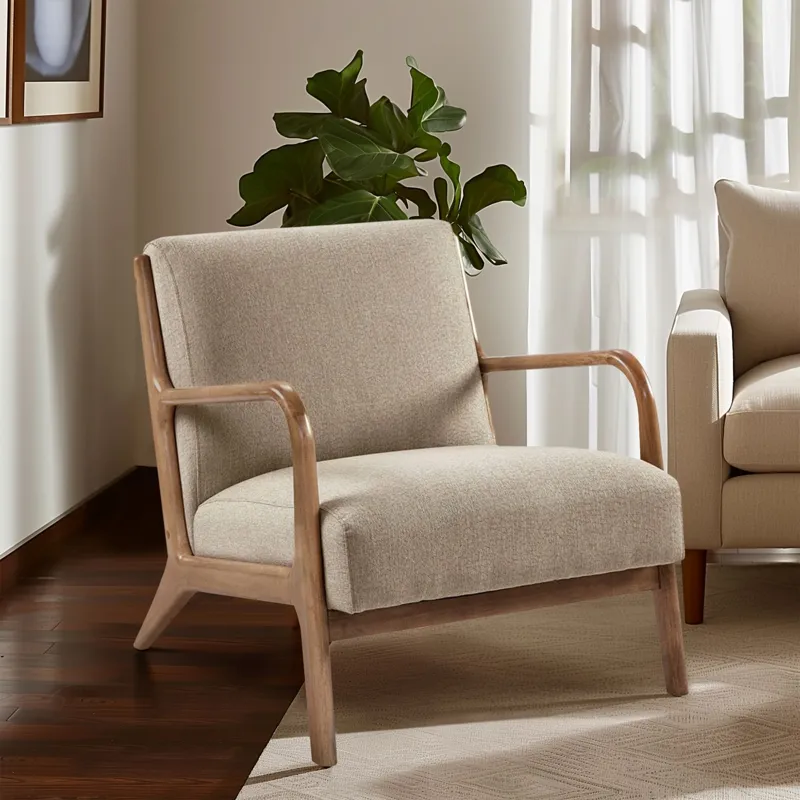 Novak Mid-Century Modern Accent Armchair - Taupe