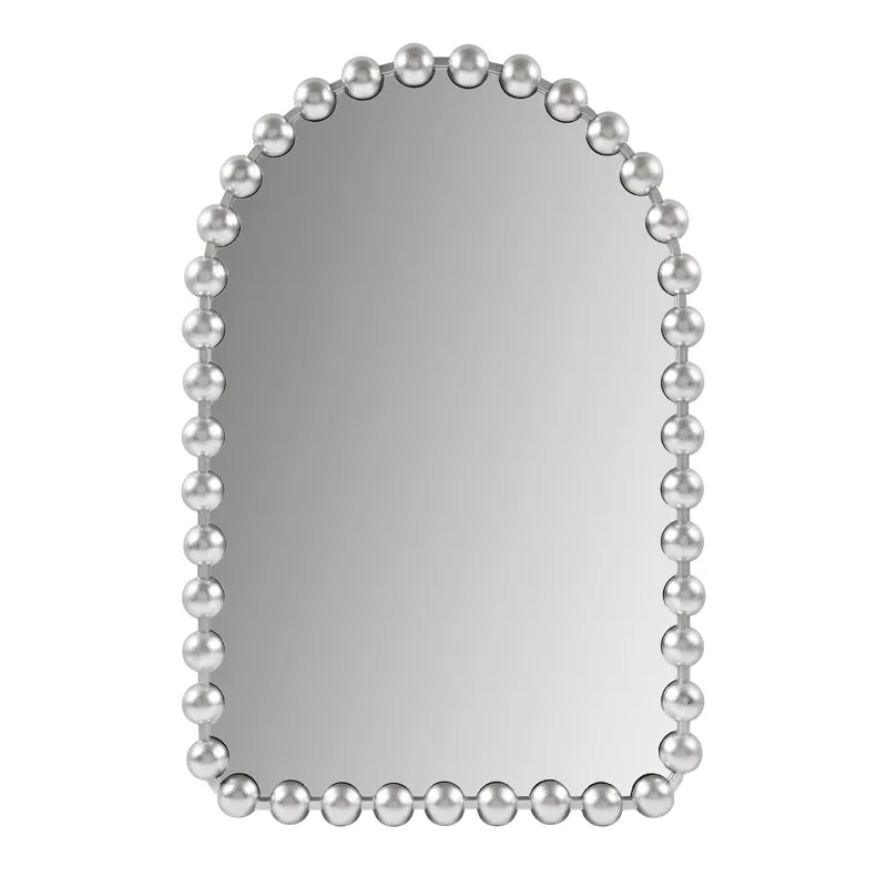 Madison Park Signature Marlowe 24X36 Arch Beaded Wall Mirror - Sliver