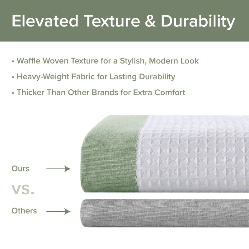Madison Park Spa Waffle Shower Curtain with 3M Treatment