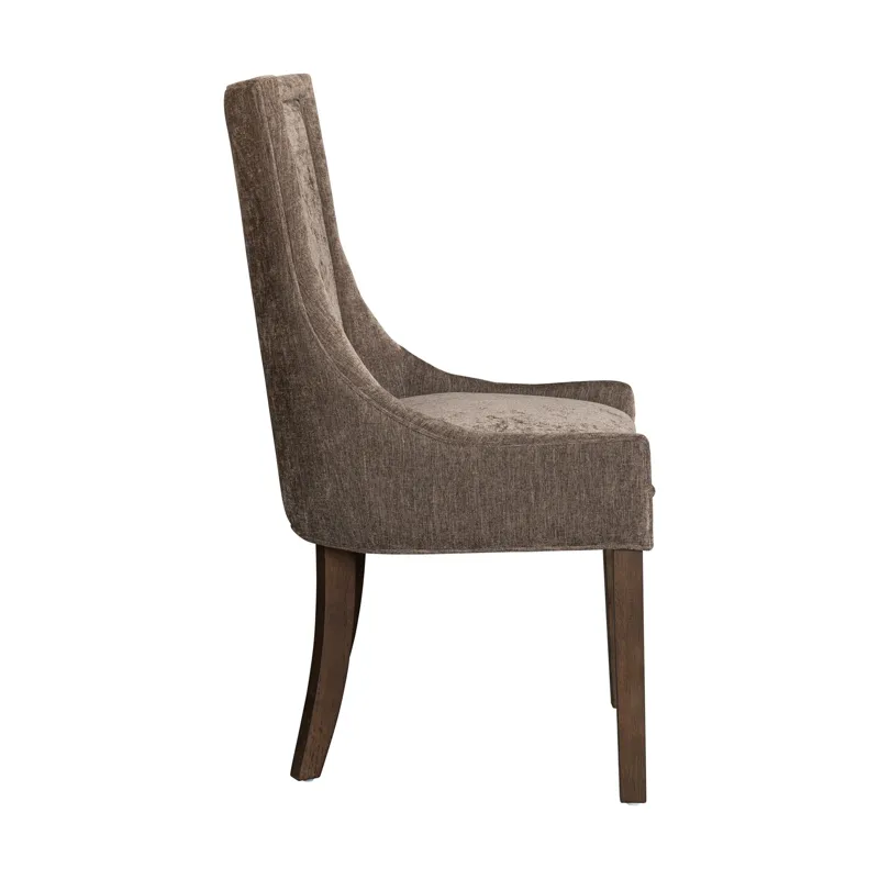 Ultra Ultra Upholstered Dining Side Chairs with wood legs (Set of 2) - Brown