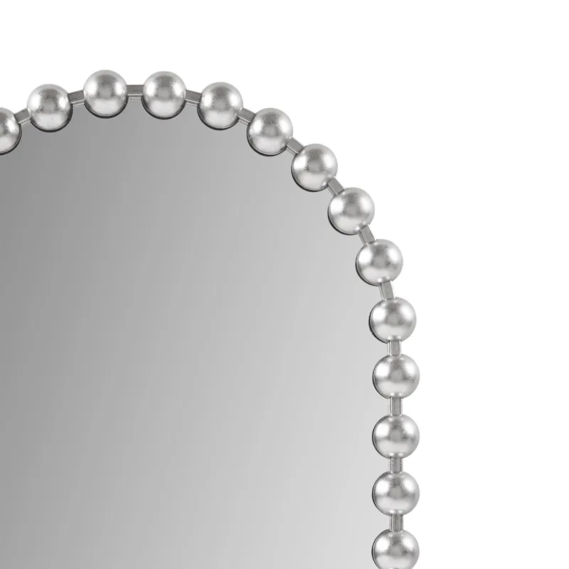 Madison Park Signature Marlowe 24X36 Arch Beaded Wall Mirror - Sliver