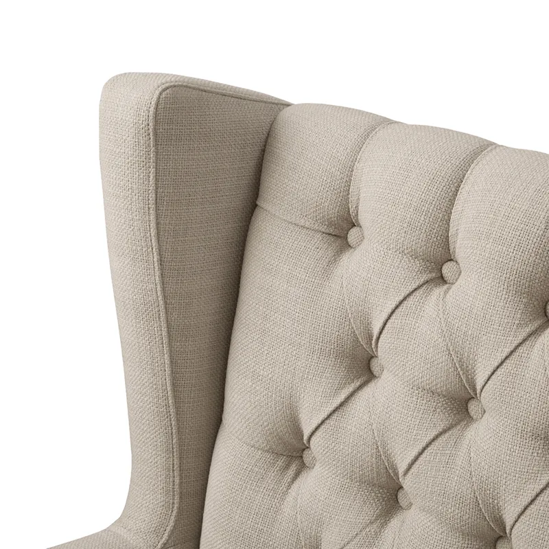 Maxwell Button Tufted Wing Chair - Linen