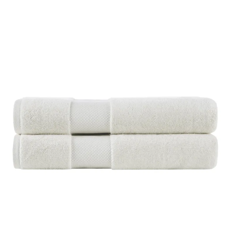 100% Cotton Bath Sheet 2 Piece Set - White