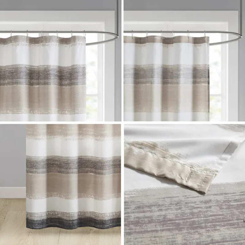 Madison Park Essentials Saben Stripe Print Shower Curtain