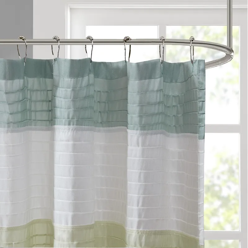 Amherst Faux Silk Shower Curtain - Green