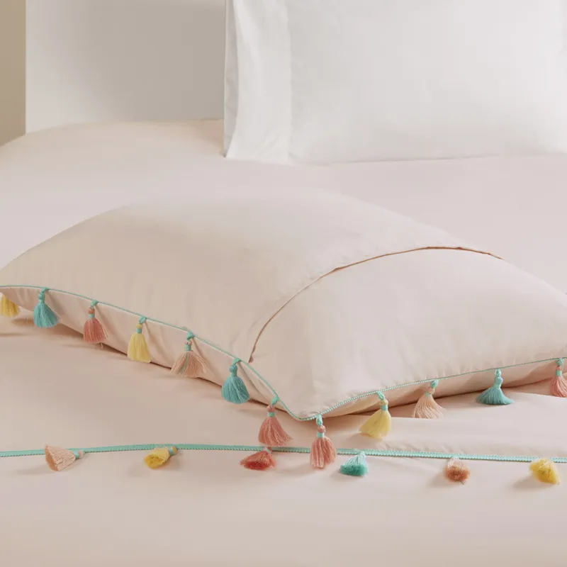 Mi Zone Kids Tessa Tassel Comforter Set with Heart Shaped Throw Pillow