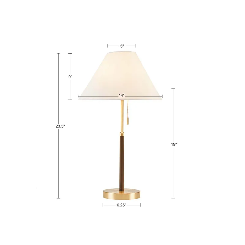 Bromley Two Tone Pull-chain Table Lamp - Gold/Brown