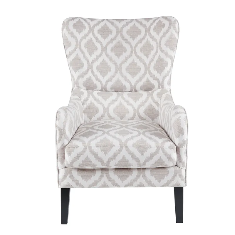 Arianna Swoop Wing Chair - Grey/White