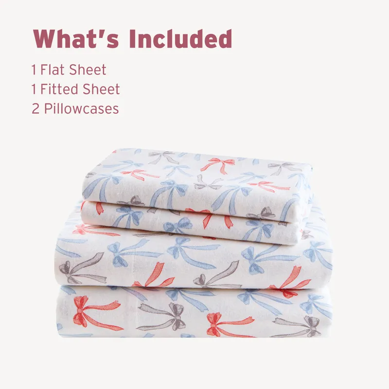 Intelligent Design Cozy Soft Cotton Flannel Printed Sheet Set