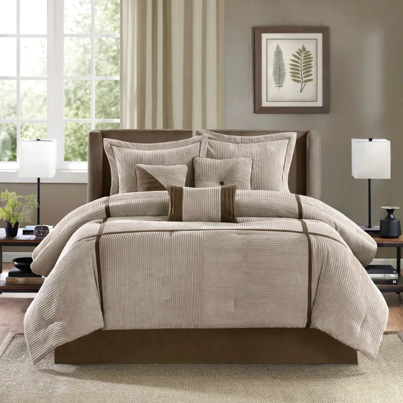 Madison Park Dallas 7 Piece Micro Corduroy Comforter Set