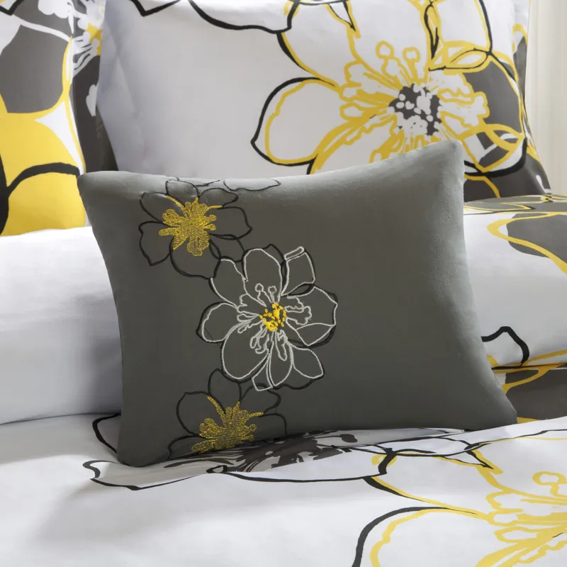 Allison Full/Queen Floral Comforter Set - Yellow