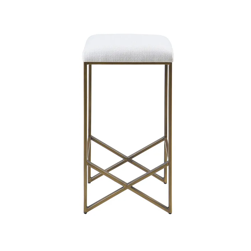 Marino Backless Upholstered Counter Stool 26\"H - Ivory
