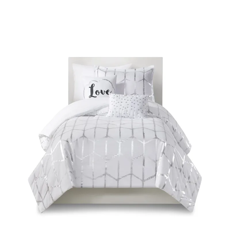Intelligent Design Raina Metallic Printed Comforter Set