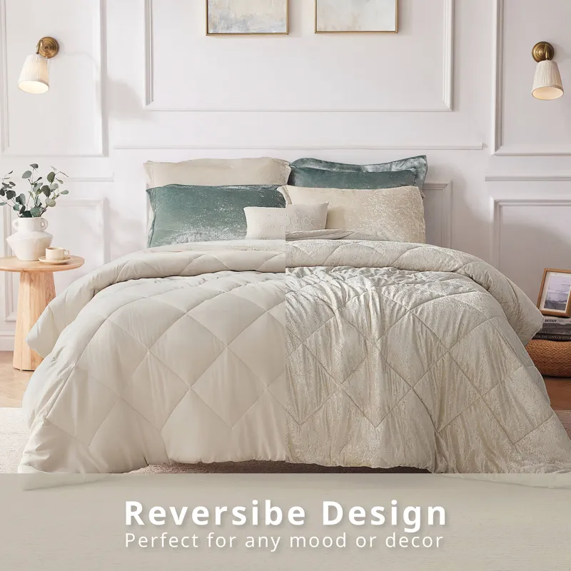 Intelligent Design Felicia Velvet Comforter Set with Throw Pillow