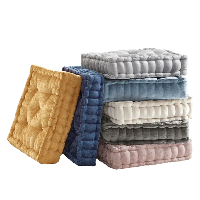 Intelligent Design Azza Poly Chenille Square Floor Pillow Cushion Compress Pack