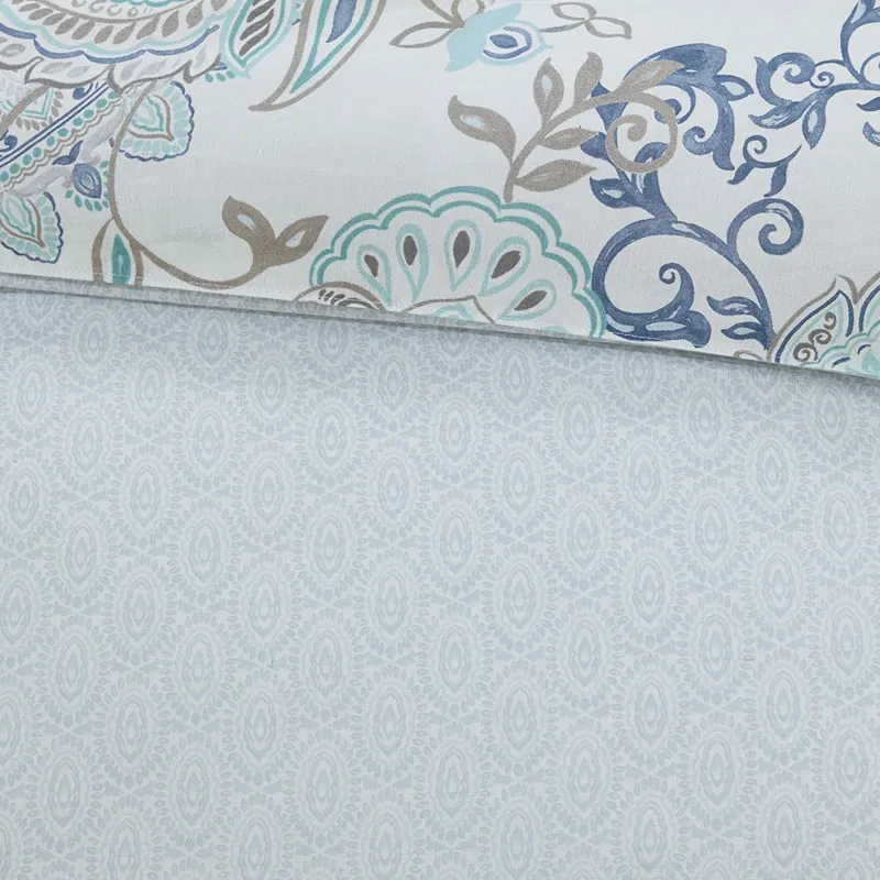 Madison Park Isla 3 Piece Cotton Floral Printed Reversible Duvet Cover Set