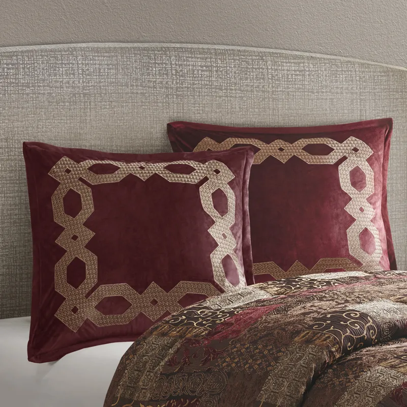 Clermont European Pillow Sham - Burgundy