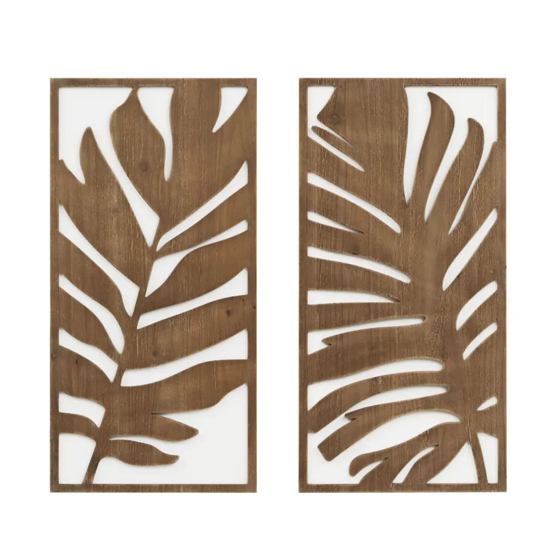 Madison Park Birch Botanical Two-tone Wood Panel Wall Décor Set