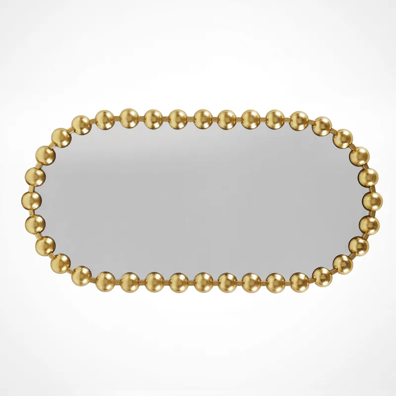 Madison Park Signature Marlowe 18X36 Oval Beaded Wall Mirror - Gold