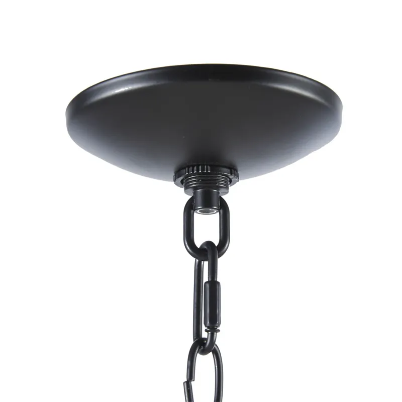 Brighton 6-Light Farmhouse Metal Chandelier - Matte Black
