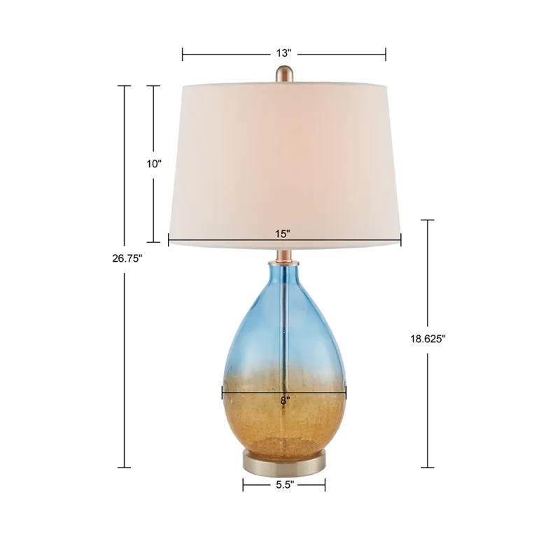 Cortina Ombre Glass Table Lamp, Set of 2 - Blue