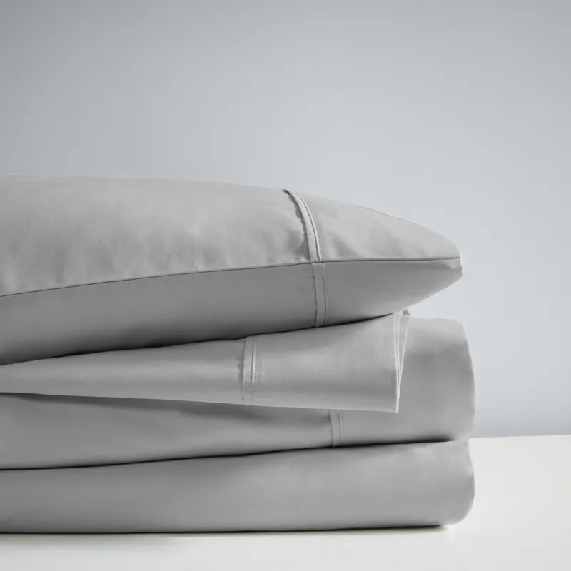1000 Thread Count California King HeiQ Smart Temperature Cotton Blend 4 PC Sheet Set - Grey