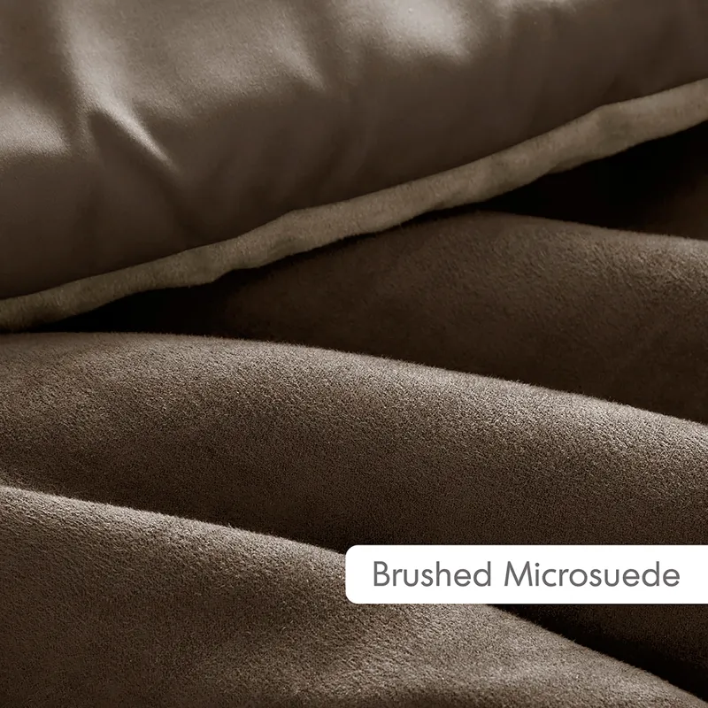 Comfort Spaces Highland Stripe Pieced Faux Suede Comforter Set