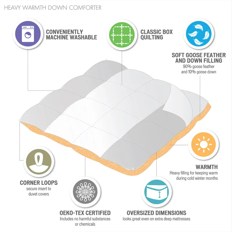 True North by Sleep Philosophy Heavy Warmth Goose Feather and Down Oversize Comforter
