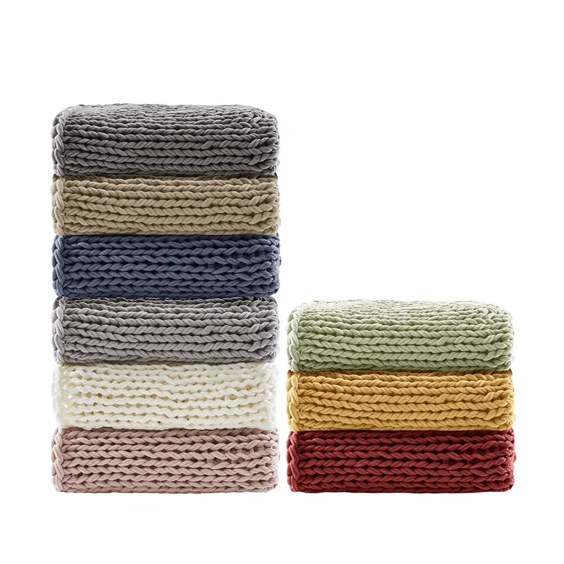 Madison Park Chunky Double Knit Handmade Throw Blanket
