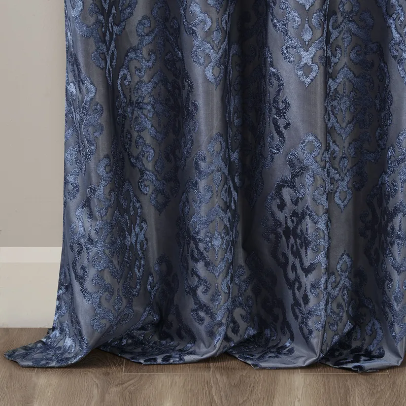 SunSmart Mirage Knitted Jacquard Damask Total Blackout Grommet Top Curtain Panel