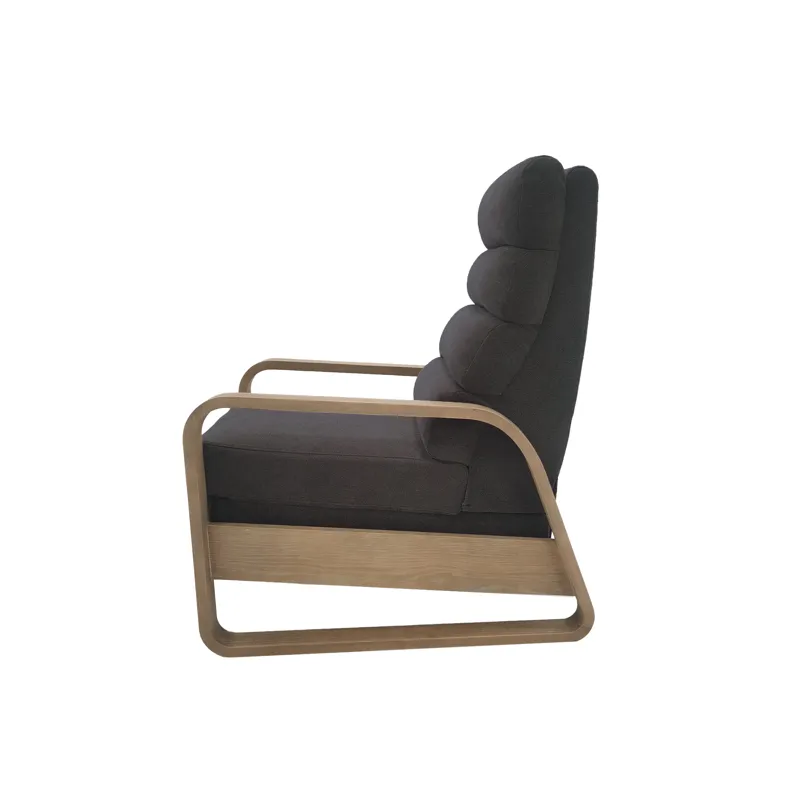 Jordan Wood framed push back Recliner - Grey