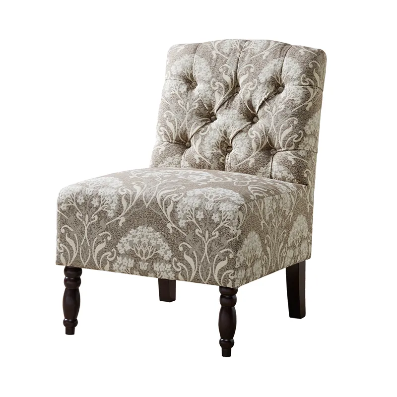 Lola Tufted Armless Chair - Taupe