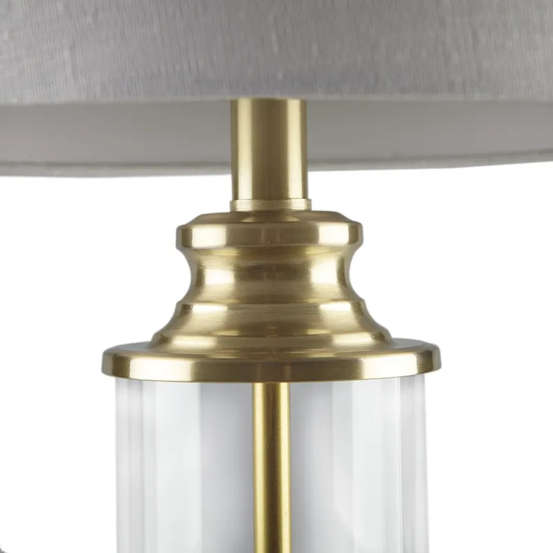 Clarity Glass Cylinder Table Lamp Set of 2 - Gold