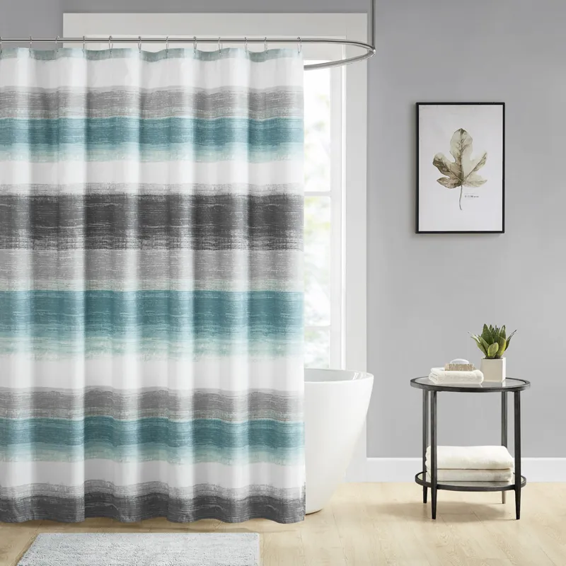 Madison Park Essentials Saben Stripe Print Shower Curtain