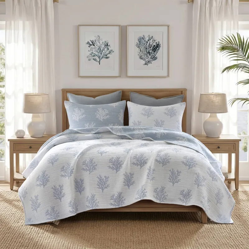 Harbor House Blue Mia Coral 3 Piece Quilt Mini Set