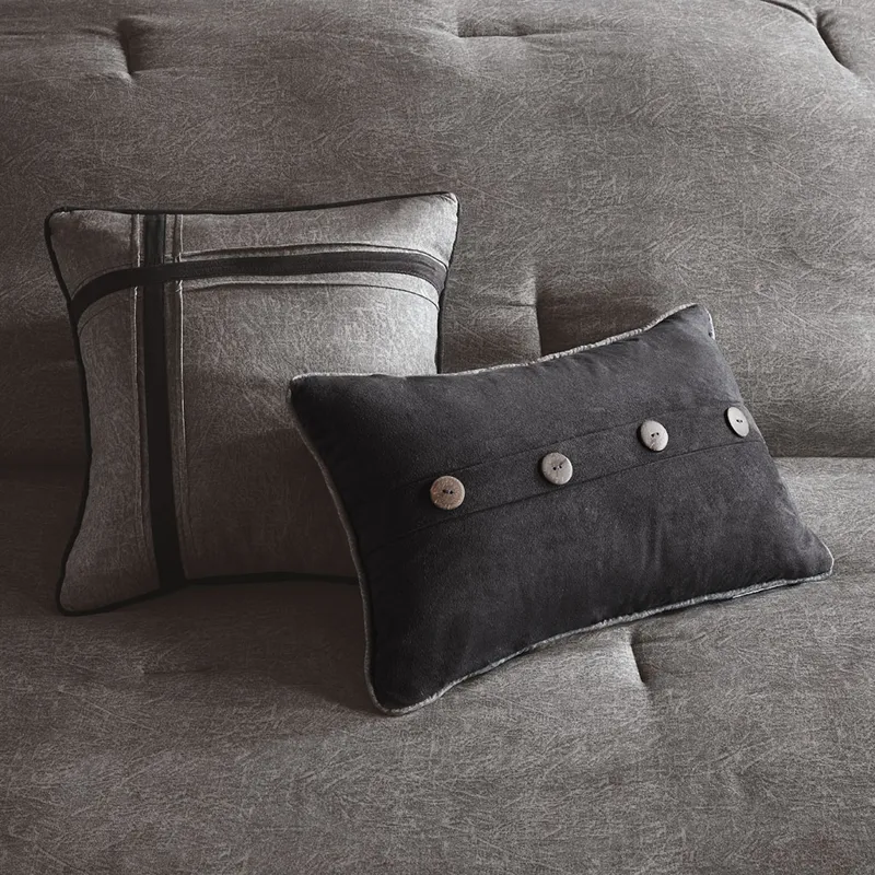 Madison Park Boone 7 Piece Faux Suede Comforter Set
