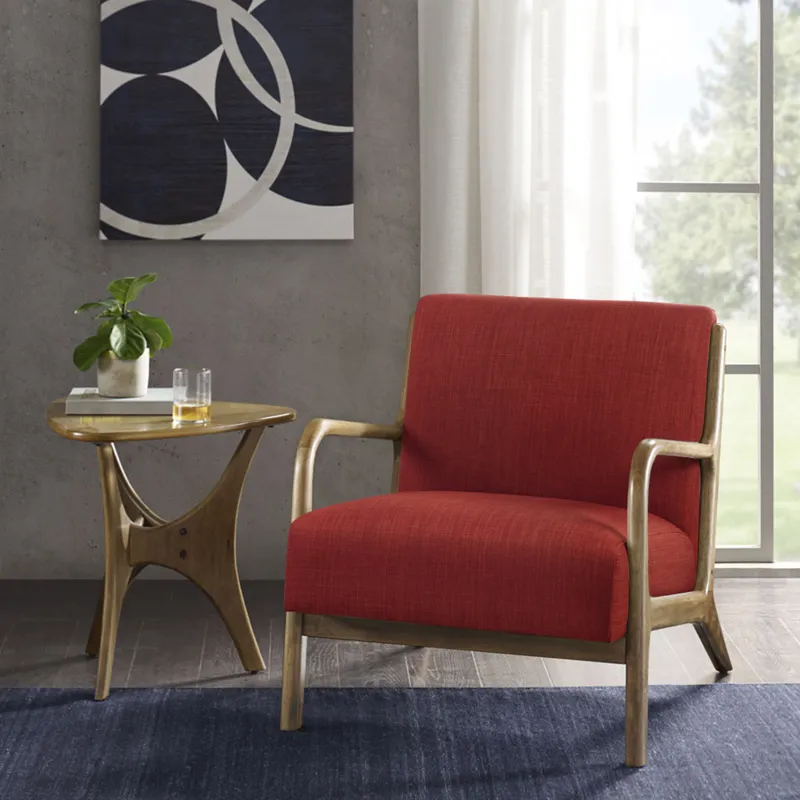 Novak Mid-Century Modern Accent Armchair - Spice