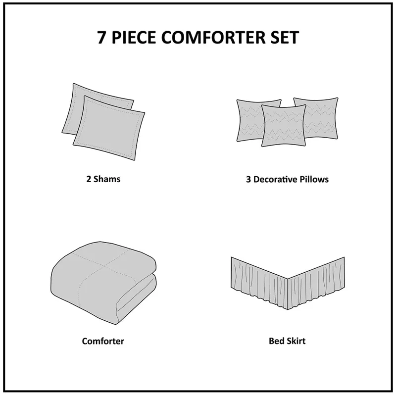 Madison Park Boone 7 Piece Faux Suede Comforter Set