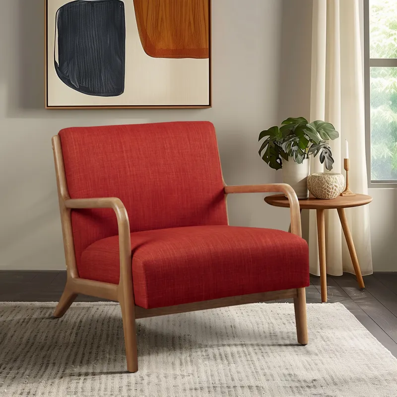 Novak Mid-Century Modern Accent Armchair - Spice