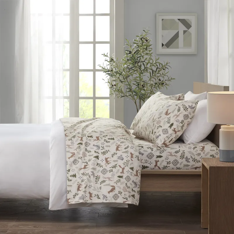 True North by Sleep Philosophy Cozy Cotton Flannel Printed Sheet Set
