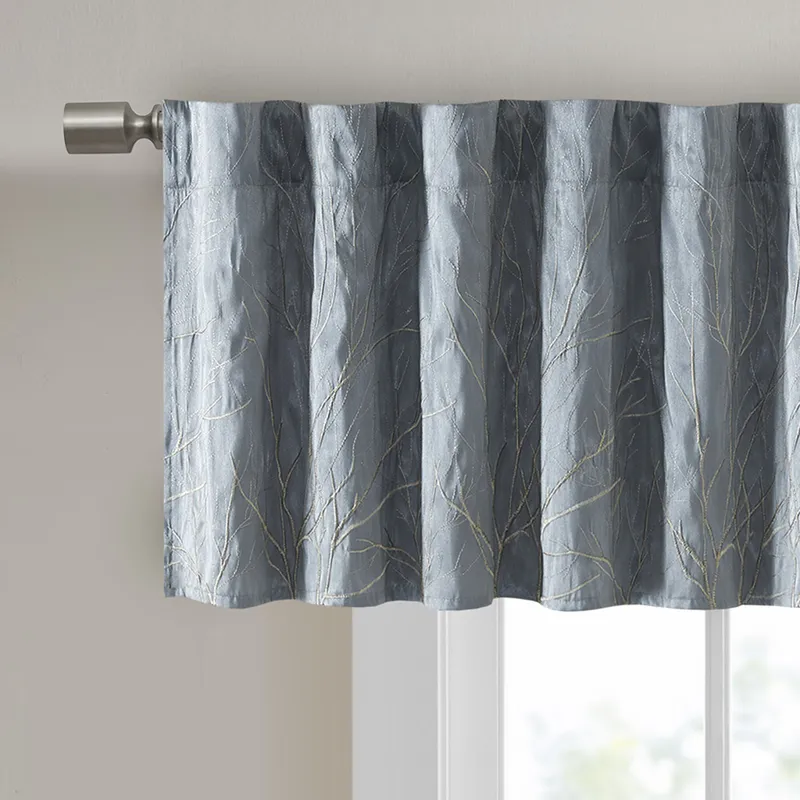 Madison Park Andora Faux Silk Embroidered Window Valance