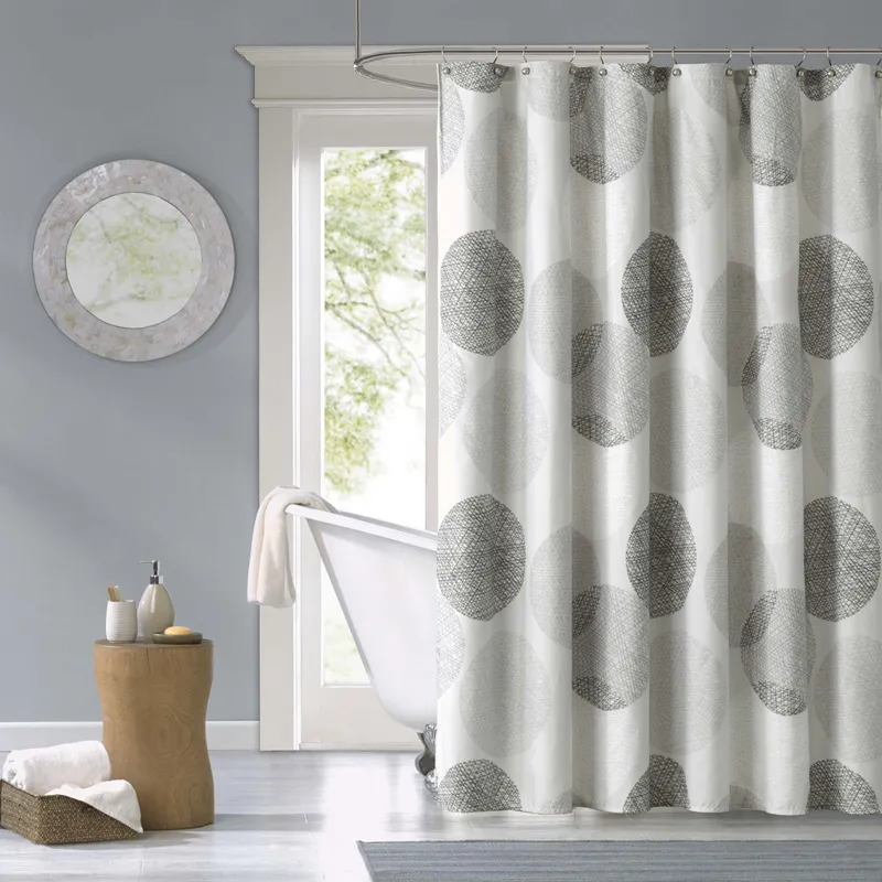 Madison Park Essentials Knowles Shower Curtain - Grey