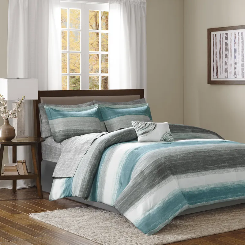Madison Park Essentials Saben Comforter Set with Cotton Bed Sheets