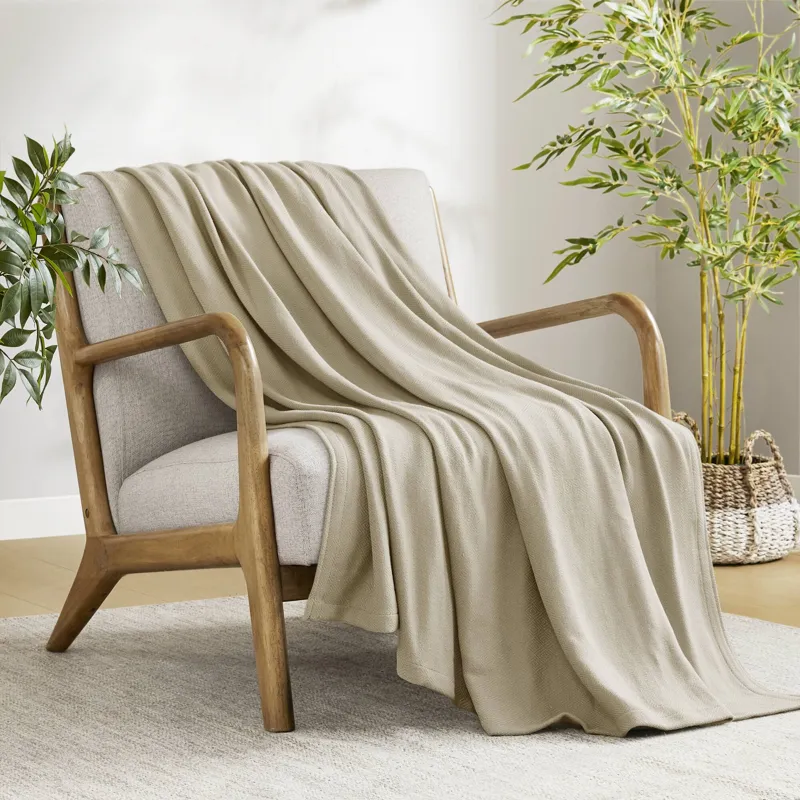 Bamboo Cotton Full/Queen Rayon from Bamboo Cotton Blanket - Khaki