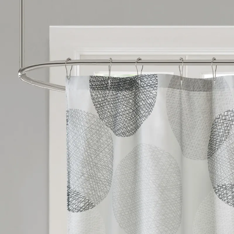 Madison Park Essentials Knowles Shower Curtain - Grey