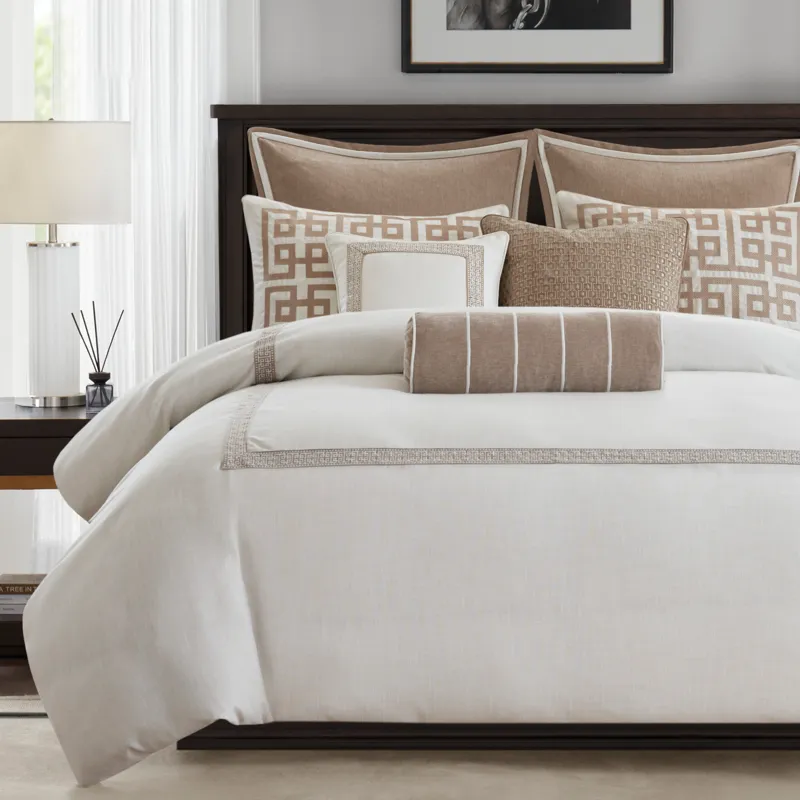 Madison Park Signature Jarvis Embroidery Oversized Duvet Style Comforter Set